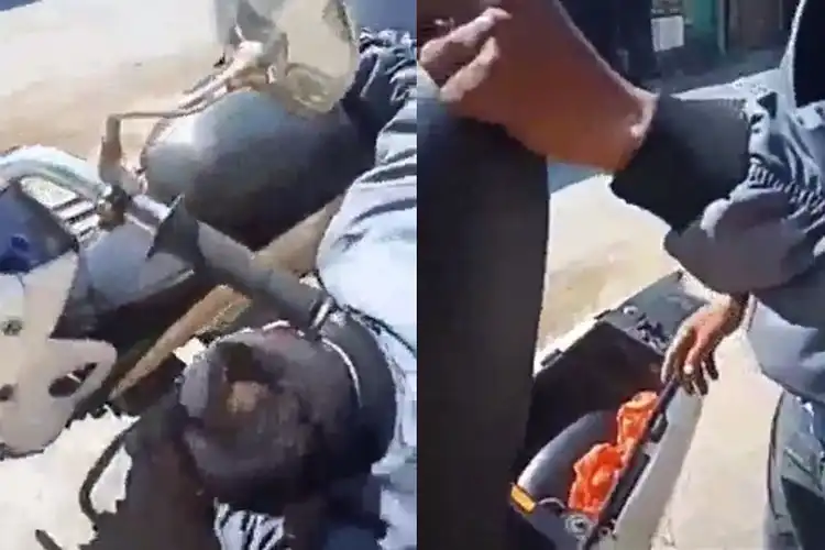 Kocak, Video Biker Kebingungan Isi Bensin Akibat Lokasi Tangkinya Aneh