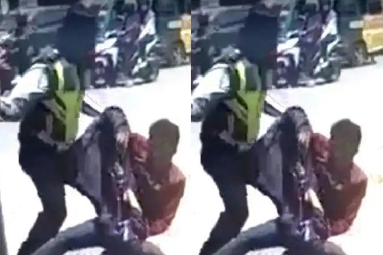 Viral Video Anggota Polisi Hajar Pemotor Sampai Terkapar di Pinggir Jalan, Begini Endingnya