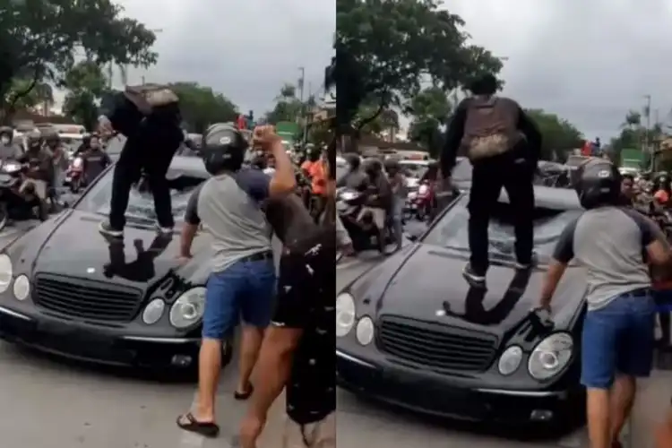 Video Massa Hancurkan Mobil Mercy Sampai Injak-injak Kaca Depan, Begini Kronologisnya