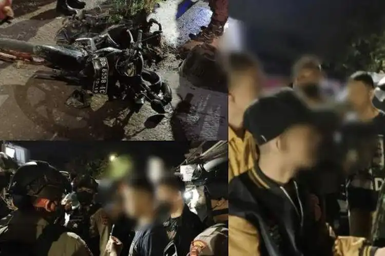 Geng Motor Serang Pemukiman di Makassar, Dibalas Warga Dengan Bakar Motor Pelaku