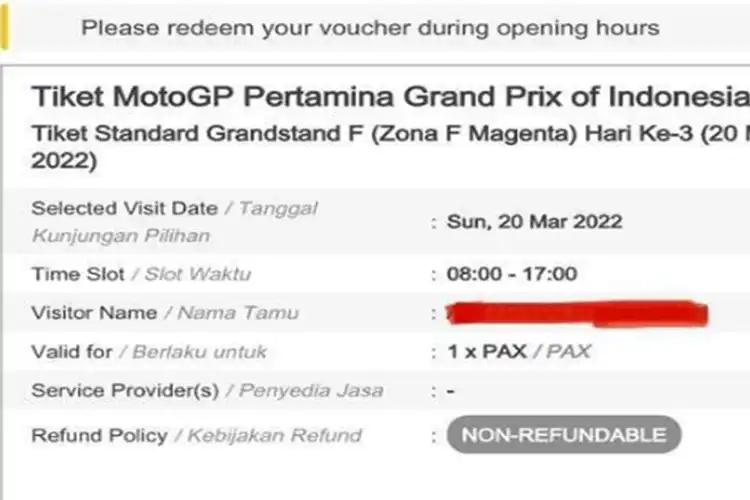 Awas! Tiket Palsu MotoGP Mandalika 2022 Sudah Memakan Korban