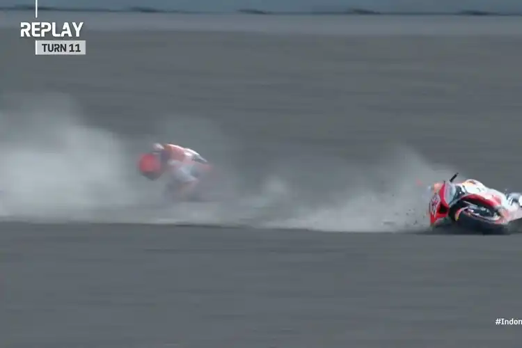 Penyebab Marc Marquez Terjatuh di Kecepatan 160 Km/jam Saat FP2 MotoGP Indonesia 2022