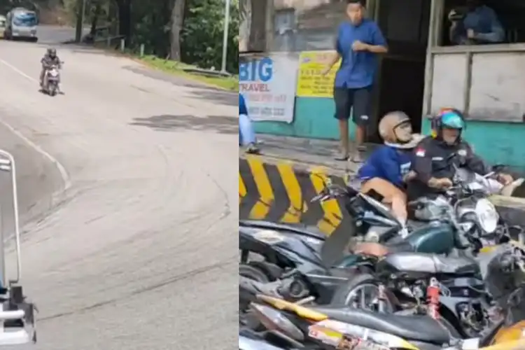 Rem Blong di Sitinjau Lauik, Pemotor Tabrak Separator dan Nyaris Masuk Jurang