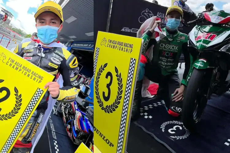 Keren, Dua Pembalap Indonesia Wahyu Aji dan Yordan Badaru Raih Podium UB150 ARRC Thailand