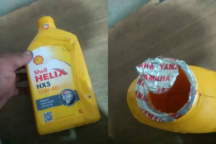 Waduh, Ada Botol Oli Shell Namun Segel Tutup Olinya Yamaha, Oli Palsu Nih?