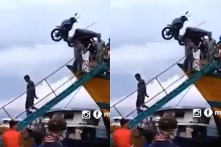 Video Motor Matic Dipikul Turun dari Kapal Kayak Bawa Beras, Netizen: The Real Samson