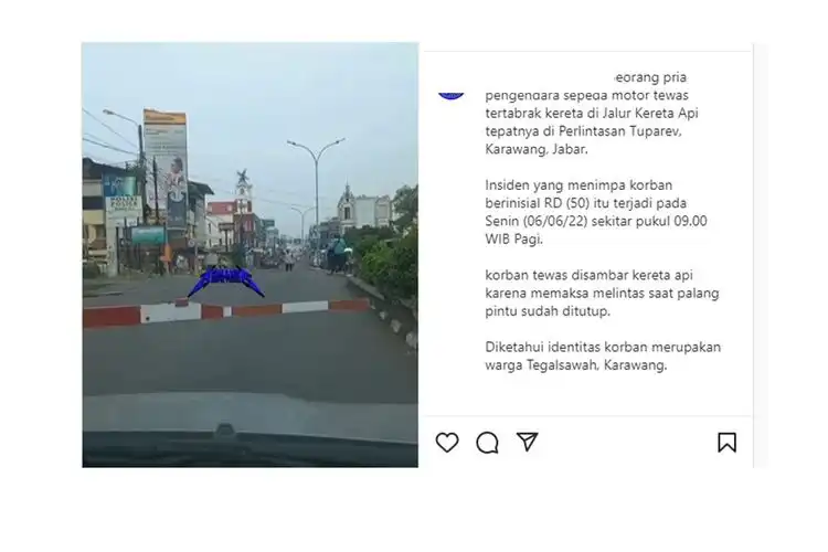 Viral Pemotor Tewas Tertabrak Kereta Api di Karawang, Begini Komentar Humas PT KAI