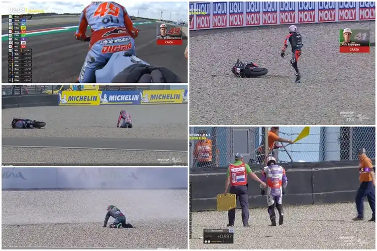 Berita Terkini 5 Pembalap Crash di FP3 MotoGP Belanda 2022, Salah Satunya Jadi yang Tercepat