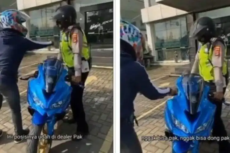 Ini Pelanggaran Pemotor Ditilang Polisi di Depan Diler, Ternyata Enggak Cuma SIM Mati