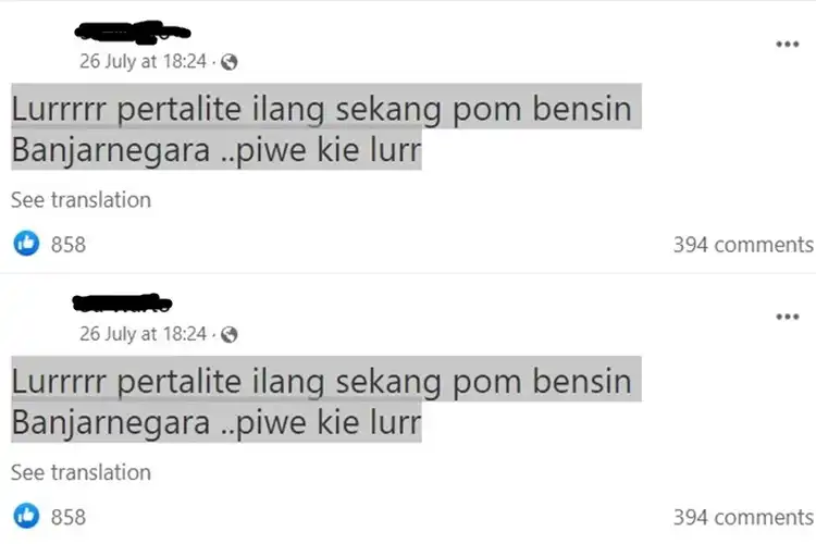 Ini Fakta Pertamina Tentang Pertalite yang Disebut Hilang di Pom Bensin Banjarnegara