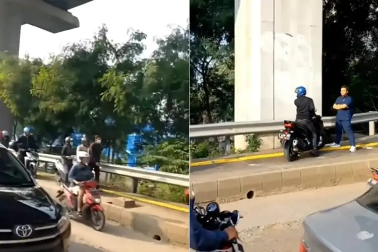 Video Pemotor Honda Vario Lewat Trotoar Dihadang Pejalan Kaki, Netizen: Tampan dan Pemberani