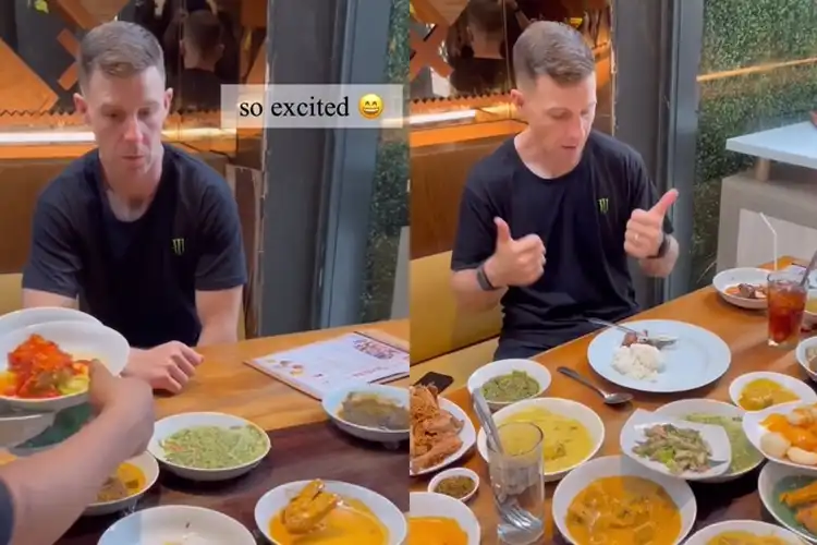 Video Jonathan Rea Makan Nasi Padang Jelang WSBK Mandalika 2022, Ternyata Suka Menu Ini