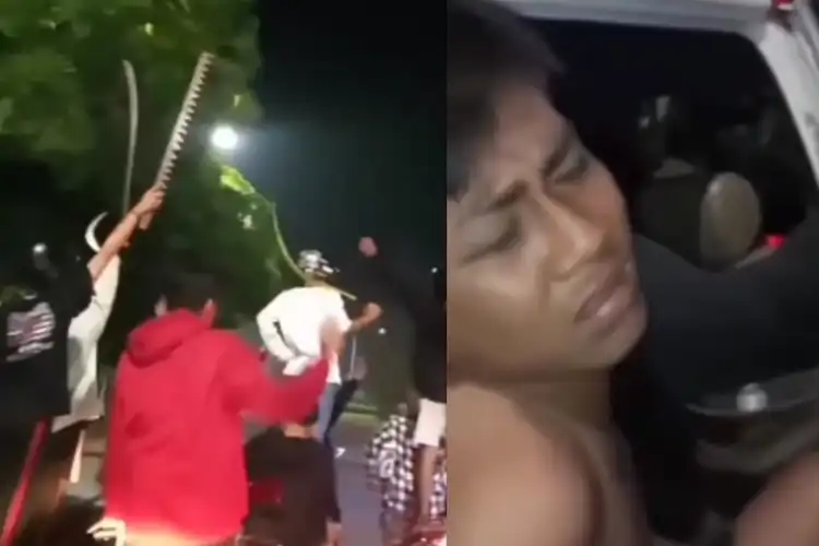 Aksi Geng Motor Blokade Jalan Pamer Celurit Di Surabaya, Nangis Minta Ampun Saat Dijemput Polisi