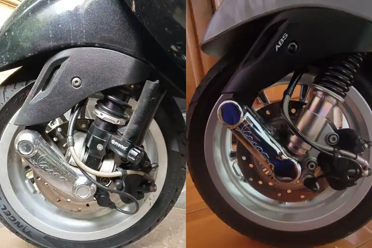 Sokbreker Depan Vespa Sprint 3V Dan i-get Beda, Lebih Bagus Yang Mana?