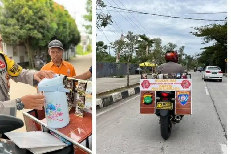 Polisi di Depok Jadi Tukang Kopi Keliling Naik Motor, Warga Bisa Ngopi Gratis Sambil Curhat