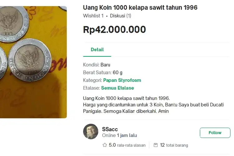 Hari Ini Uang Koin Rp1000 di Toko Online Dijual Seratus Juta, Bank Indonesia Bilang Masih Berlaku  