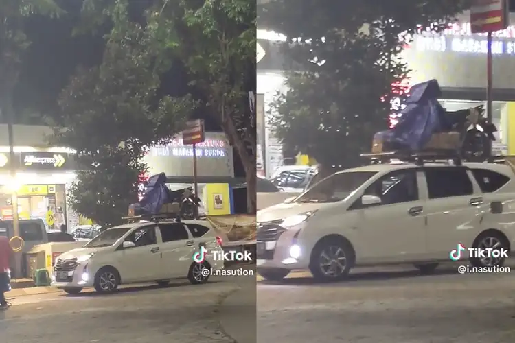 Geger Mobil LCGC Mudik Sambil Angkut Motor di Atap, Memang Boleh? Simak Aturannya