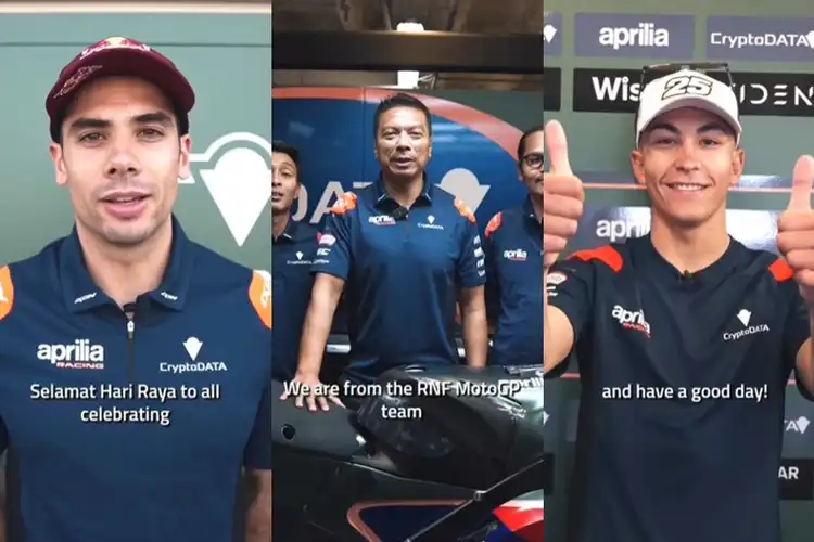 Kompak, Pembalap MotoGP dan Bos RNF Razlan Razali Ucapkan Selamat Hari Raya Idul Fitri