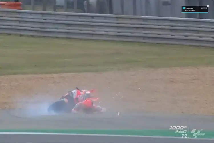 Ini Alasan Marc Marquez Crash Dua Kali Pada Sesi Latihan Bebas MotoGP Prancis Padahal Sudah Pakai Sasis Kalex