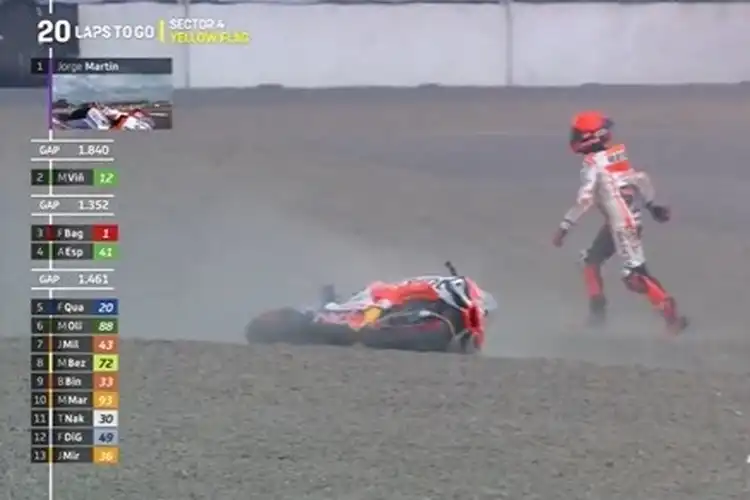 Sedih Marc Marquez dan Pembalap MotoGP Mandalika 2023 Lain Crash, Ini Daftarnya
