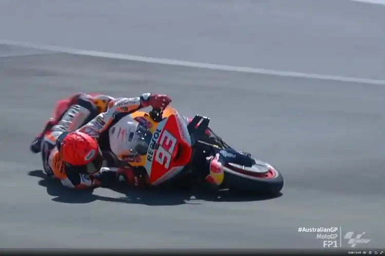 Masih Pagi Marc Marquez Sudah Jatuh Lagi di FP1 MotoGP Australia