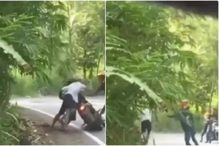 Detik-detik Menegangkan Begal  Motor Serang Korban Sampai Berkelahi di Lubuklinggau, Lari Kocar-kacir