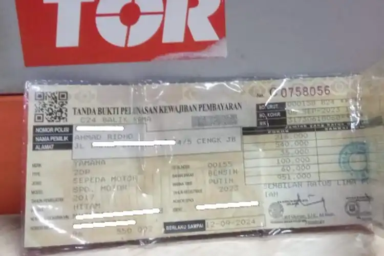 Ketahui di STNK Ada Angka Seperti Ini Bayar Pajak Kendaraan Jadi Tambah Mahal Berlaku di Jakarta