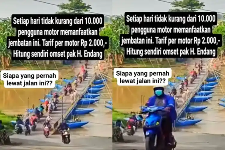 Video Jembatan Perahu di Karawang Motor Sekali Lewat Bayar Rp 2 Ribu, Begini Faktanya