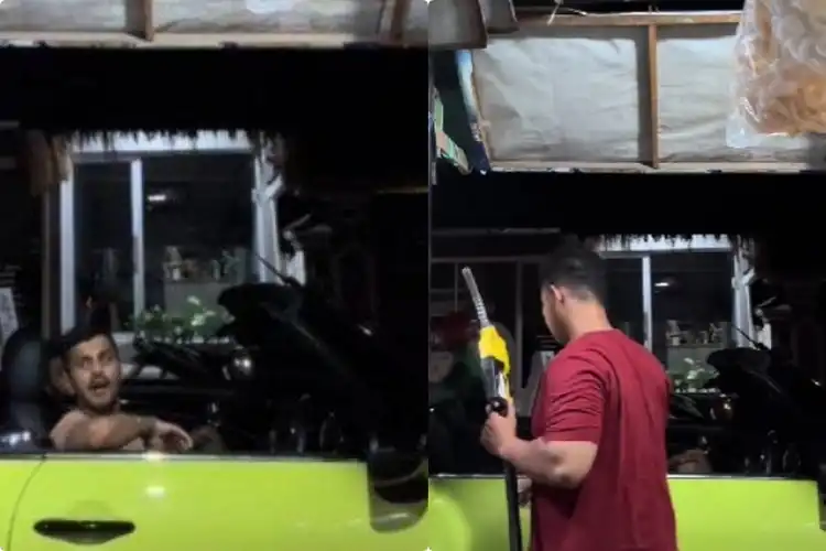 Naik Ferrari Bule Asal India Bikin Heboh Beli Pertalite di Kios Bensin Eceran Ditawari Pertamax Ditolak