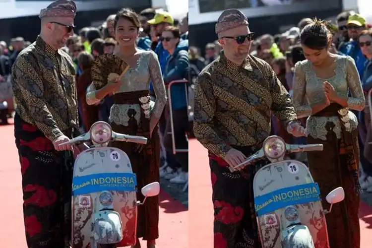Bangga Ladies Scooter Indonesia Tampilkan Kebaya Bali di Vespa World Days 2024 Italia