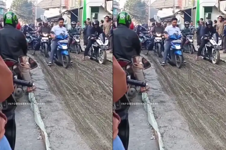 Wow Biaya Jalan Dicor yang Dilindas Pemotor di Bandung Bisa Lebih dari Rp 1 Miliar, Ini Hitungannya