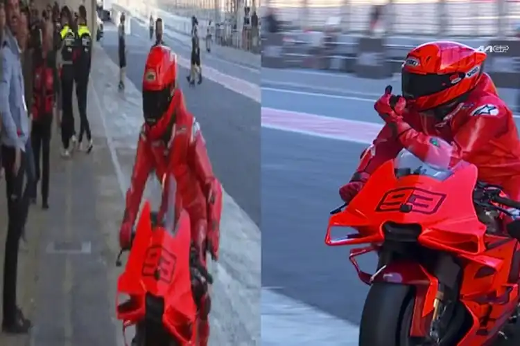Waduh Kenapa Nih Marc Marquez Acungkan Jari Tengah ke Gresini Racing Pas Tes Motor Baru MotoGP Ducati?