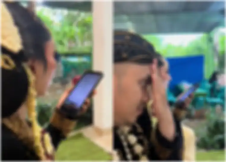 Viral di TikTok pengantin wanita masih kerja saat sedang resepsi