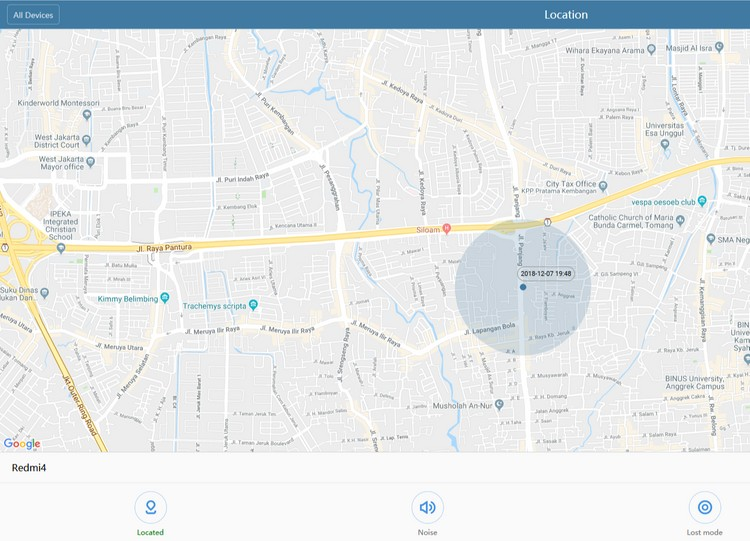 pelacakan Lokasi hape Xiaomi di MICloud