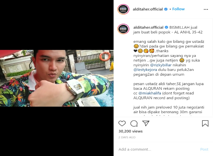 Unggahan Aldi Taher