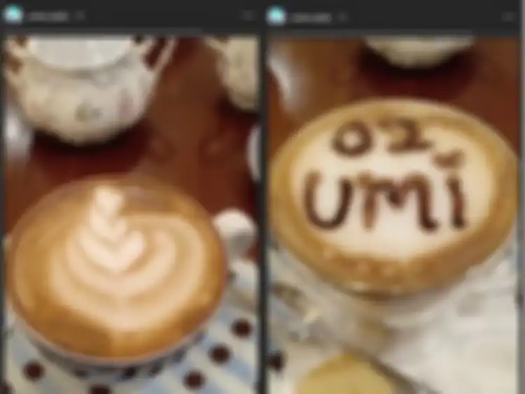 Umi Pipik bersantai menikmati cappucino