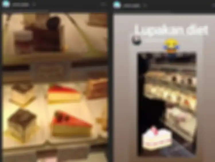 Instastrory Umi Pipik sedang memilih kue