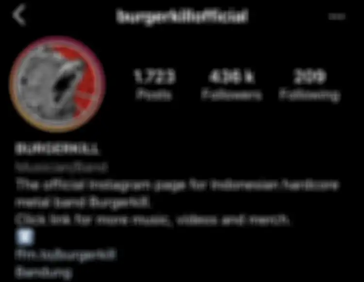 Jumlah followers instagram Burgerkill