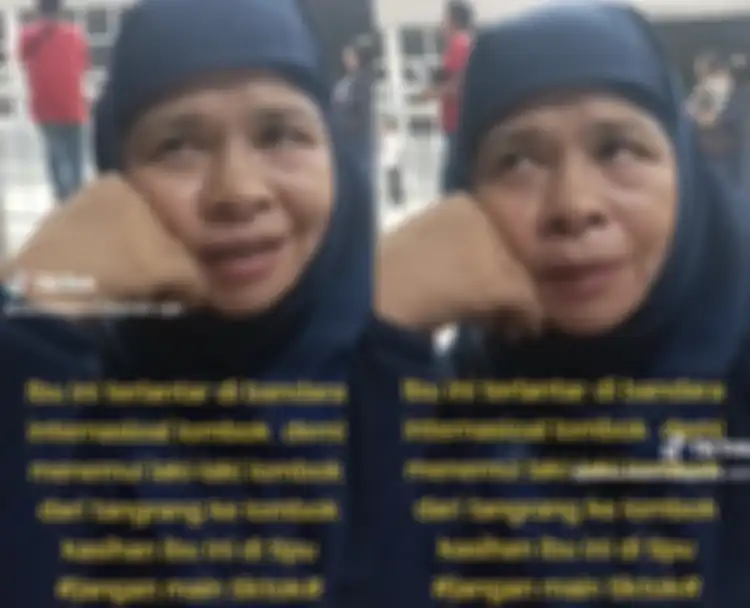 Sosok emak-emak yang viral di TikTok karena terlantar di Bandara Lombok, NTB