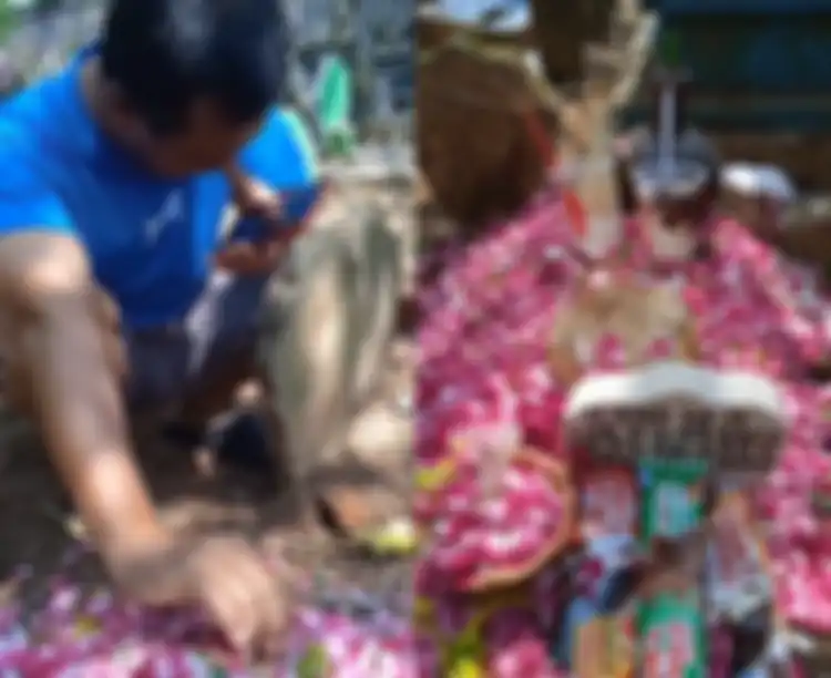 Viral pasangan suami istri bawa es krim ke makam, penuhi permintaan terakhir sang anak