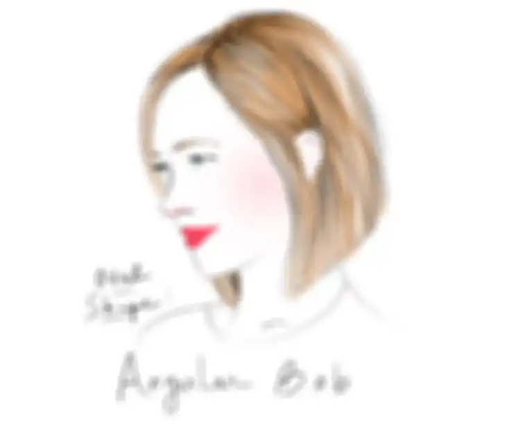Potongan rambut pendek untuk wajah bentuk oval: angular bob