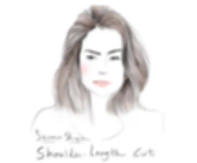 Potongan rambut pendek untuk wajah bentuk kotak: Shoulder-Lenght Cut