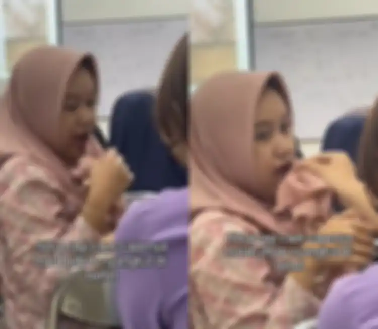 Viral, mahasiswi panik jilbab nyangkut di behel
