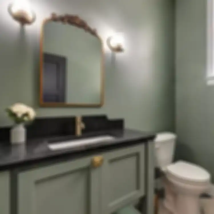 Kamar mandi warna hijau sage 