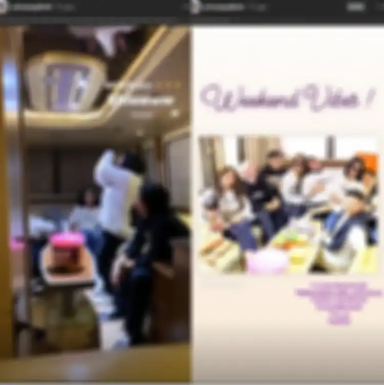 Syahrini dan teman-teman di dalam bus mewah