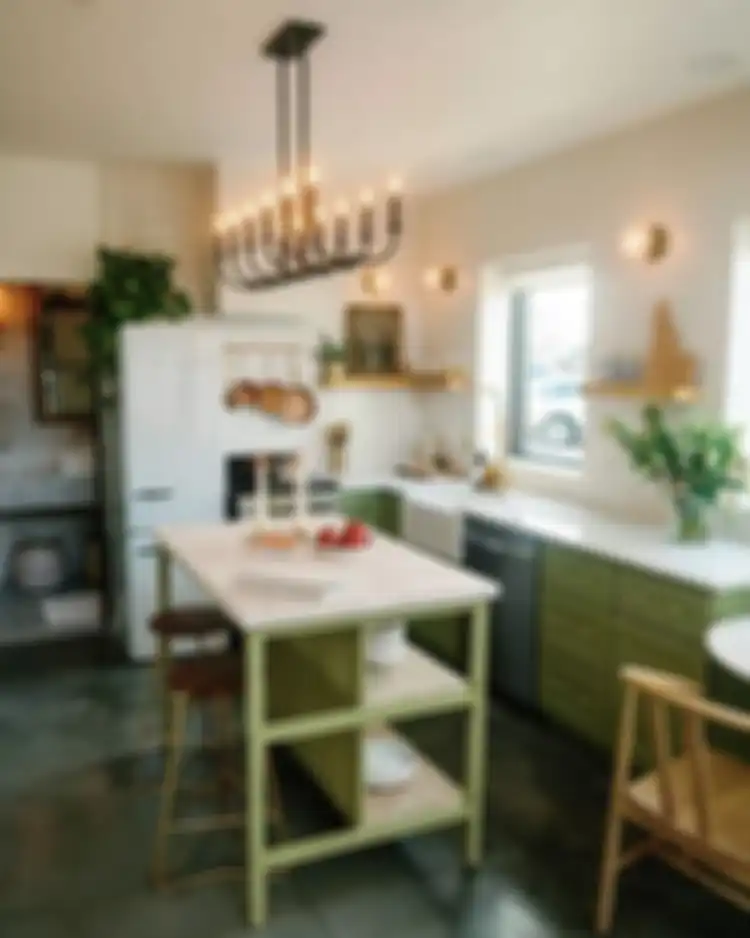 Warna sage di laci dapur