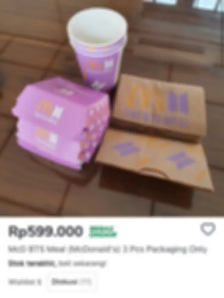 Menu BTS Meal yang dijual di e-commerce seharga Rp 600 ribu