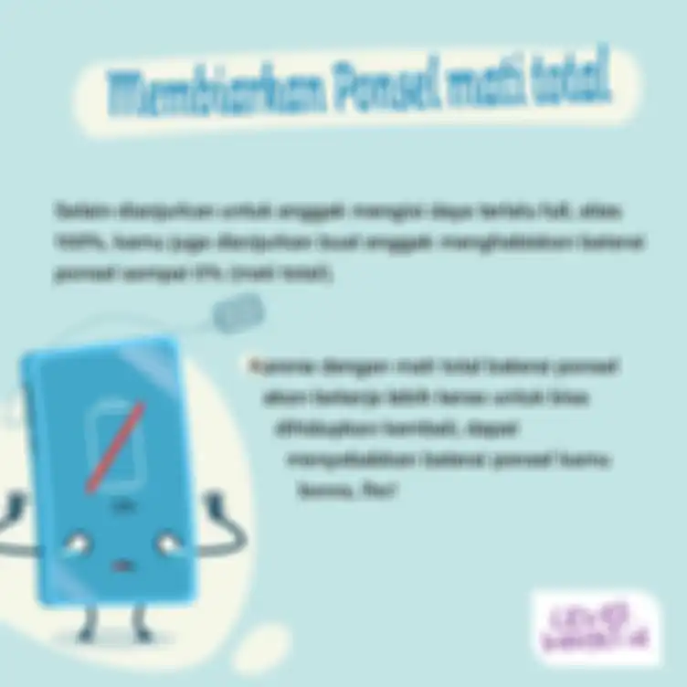 Membiarkan ponsel mati total
