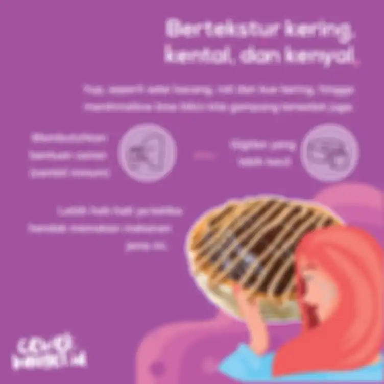 Bertekstur kering, kental, dan kenyal