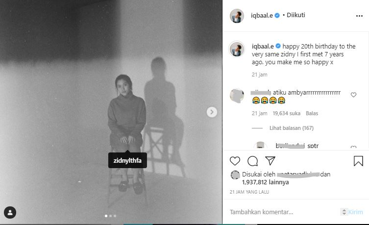 Iqbaal Ramadhan dan Zidny Lathifah